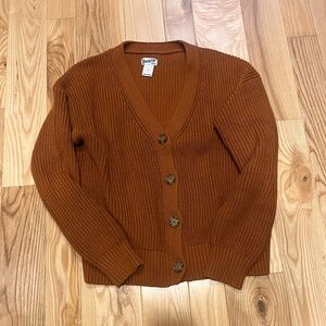 Burnt Orange Duluth Trading Cardigan, size small